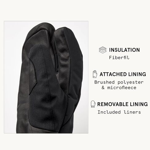 Hestra Unisex Powder Gauntlet 3-Finger Glove, Insulated, Windproof Leather Gloves for Alpine Ski & Everyday for Men & Women in Saudi Arabia