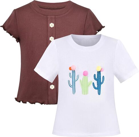 Sunny Fashion 2 Packs Girls Top Tee Shirt Long Sleeve Gray Pink School Uniform in Saudi Arabia