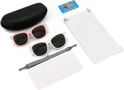 Olreco Baby Sunglasses Polarized Flexible Toddler Sunglasses with Strap Infant Sunglasses Baby Girl Boy 2 Pack 0-24 Months in Saudi Arabia