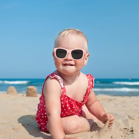 Olreco Baby Sunglasses Polarized Flexible Toddler Sunglasses with Strap Infant Sunglasses Baby Girl Boy 2 Pack 0-24 Months in Saudi Arabia
