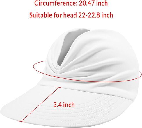 Sport Sun Visor Hats for Women Wide Brim Sun UV Protection Visors Beach Hat Ponytail Hat for Sports Beach Golf Hiking Fishing, Black + White + Dark Blue, One size in Kuwait