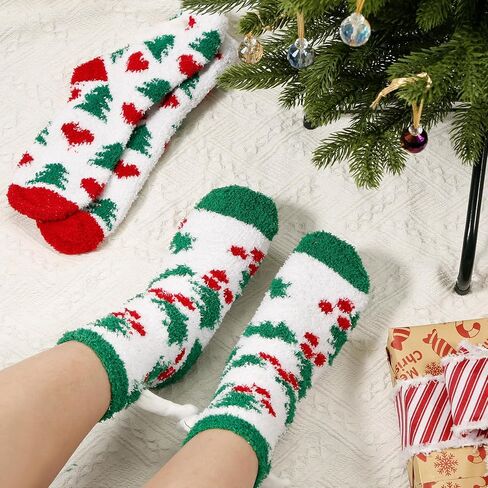 XIHIRCD 2 Pair Christmas Hand Holding Socks, Magnetic Hand Socks Matching Couple Cozy Fluffy Socks Plush Funny Warm Soft Comfy Socks for Christmas Winter in Saudi Arabia