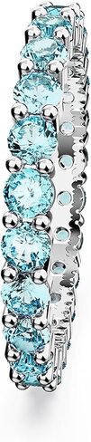 SWAROVSKI Matrix Ring, Aquamarine-Blue Crystals on a Rhodium Finished Band in Saudi Arabia