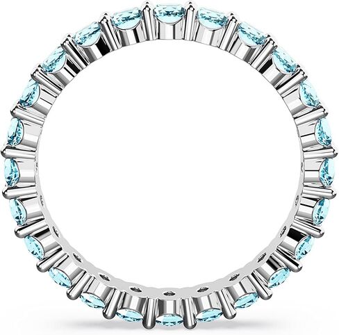 SWAROVSKI Matrix Ring, Aquamarine-Blue Crystals on a Rhodium Finished Band in Saudi Arabia