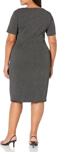 London Times Women's Sheath Dress with Draping and Bow and Twist Detail at Neck in Saudi Arabia