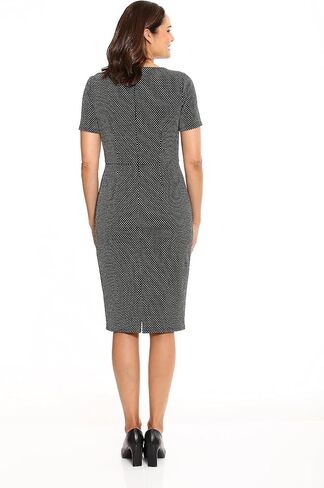 London Times Women's Sheath Dress with Draping and Bow and Twist Detail at Neck in Saudi Arabia