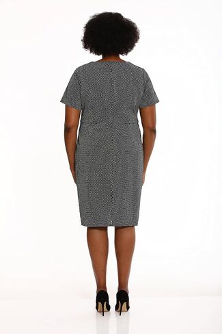 London Times Women's Sheath Dress with Draping and Bow and Twist Detail at Neck in Saudi Arabia