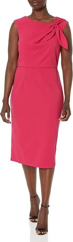 London Times Women's Sheath Dress with Draping and Bow and Twist Detail at Neck in Saudi Arabia