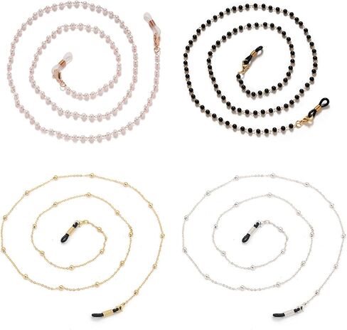 WOXVM 4 Pcs Eyeglass Chains for Women Beaded Sunglasses Strap Holder Elegant Glasses Chain Eyewear Retainer Lanyard Necklace in Kuwait