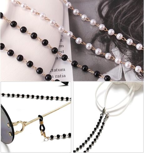 WOXVM 4 Pcs Eyeglass Chains for Women Beaded Sunglasses Strap Holder Elegant Glasses Chain Eyewear Retainer Lanyard Necklace in Kuwait