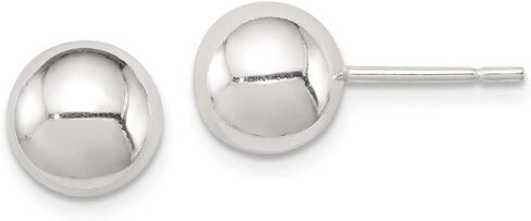 FB Jewels Solid Sterling Silver Polished 8mm Ball Earrings in Saudi Arabia