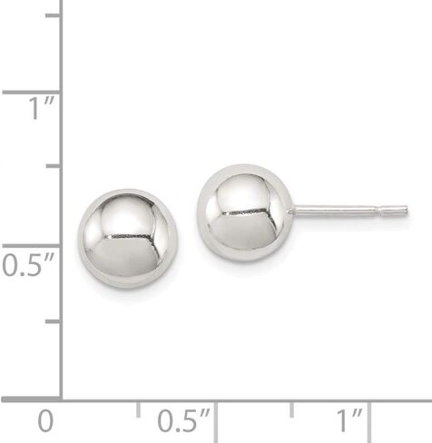 FB Jewels Solid Sterling Silver Polished 8mm Ball Earrings in Saudi Arabia