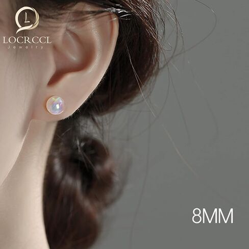 Locrccl Gold Pearl Stud Earrings for Women Ball Pearls Earrings Hypoallergenic Jewelry Gifts 6mm 8mm 10mm 12mm 14mm in Kuwait