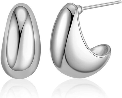 Frigotine Tear Drop Bottega Earring Dupes Statemen مكتنزة Waterdrop هوب أقراط للنساء - الموضة العصرية Waterdrop مصقول ناعم متجمد قطرات حفلة موسيقية هدية مجوهرات in Kuwait
