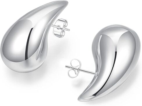 Frigotine Tear Drop Bottega Earring Dupes Statemen مكتنزة Waterdrop هوب أقراط للنساء - الموضة العصرية Waterdrop مصقول ناعم متجمد قطرات حفلة موسيقية هدية مجوهرات in Kuwait