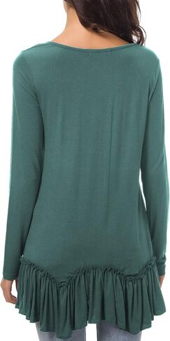 Urban CoCo Women's Casual T-Shirt Solid Long Sleeve Tunic Tops in Saudi Arabia