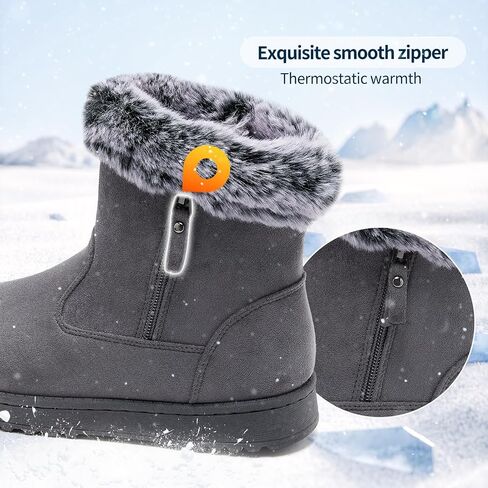 yageyan womens winter boots Mid calf snow booties fur lined womens warm ankle booties for outdoors in Saudi Arabia