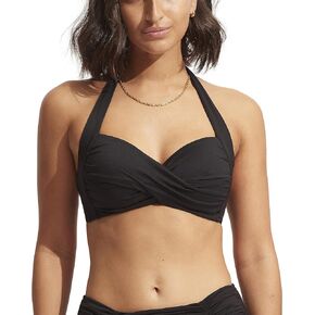 Seafolly Women's Twist Front Soft Cup Halter Bikini Top Swimsuit in Saudi Arabia