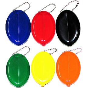 6 Oval Squeeze Coin Holders | Change Purse Made in the USA | For Men and Women by NPGD (Mixed) in Saudi Arabia