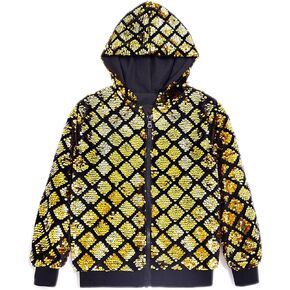 Cilucu Kids Jackets Girls Boys Plaid Sequin Zipper Coat Jacket for Toddler Girls Birthday Outerwear Clothes