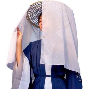 xihexi Traditional Chinese Swordsman Role-Playing Handmade Veil Bamboo hat (White) in Saudi Arabia