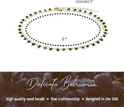 NTLX Ankle Bracelet for Women – Anklets for Women Girls – Bohemian Boho Summer Beach Vacation Wear – Gold Plated Chain & Colorful Seed Bead Drop Design - Gift Box Included in Kuwait