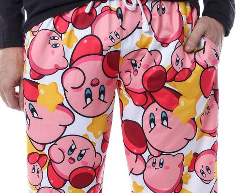 بنطال بيجامة نوم للرجال من Bioworld Nintendo Kirby Video Game بنمط شخصية للكبار in Kuwait