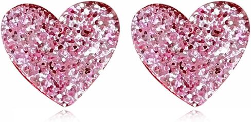 Lightweight Unique Acrylic Red Love Heart Stud Earrings for Women Girls Wife Lover Statement Resin Jewelry Valentines Mothers Day Gifts in Saudi Arabia