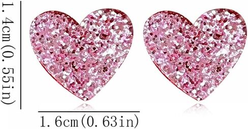 Lightweight Unique Acrylic Red Love Heart Stud Earrings for Women Girls Wife Lover Statement Resin Jewelry Valentines Mothers Day Gifts in Saudi Arabia