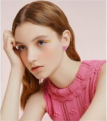 Lightweight Unique Acrylic Red Love Heart Stud Earrings for Women Girls Wife Lover Statement Resin Jewelry Valentines Mothers Day Gifts in Saudi Arabia