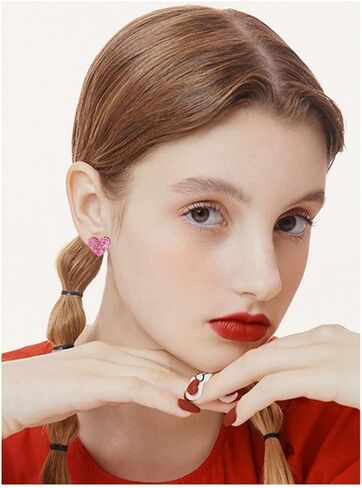 Lightweight Unique Acrylic Red Love Heart Stud Earrings for Women Girls Wife Lover Statement Resin Jewelry Valentines Mothers Day Gifts in Saudi Arabia