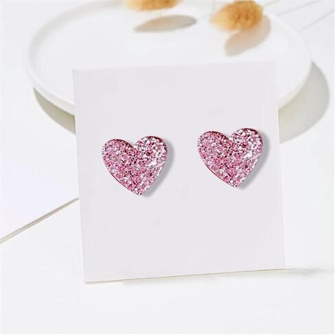 Lightweight Unique Acrylic Red Love Heart Stud Earrings for Women Girls Wife Lover Statement Resin Jewelry Valentines Mothers Day Gifts in Saudi Arabia