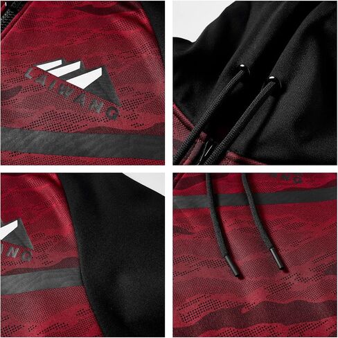 LAIWANG Men's Color Block Hoodie-Full Zip Ultimate Heavyweight Fleece Hoodie-Camo zip up hoodie With Kanga Pocket in Kuwait