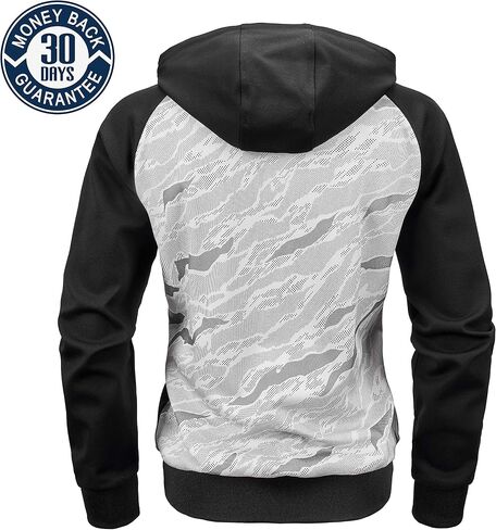 LAIWANG Men's Color Block Hoodie-Full Zip Ultimate Heavyweight Fleece Hoodie-Camo zip up hoodie With Kanga Pocket in Kuwait