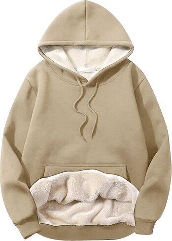 PEHMEA Men's Winter Warm Fleece Hoodie Pullover Long Sleeve Sherpa Lined Hooded Sweatshirt with Pocket in Saudi Arabia