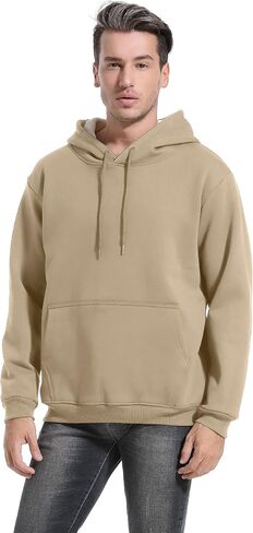 PEHMEA Men's Winter Warm Fleece Hoodie Pullover Long Sleeve Sherpa Lined Hooded Sweatshirt with Pocket in Saudi Arabia