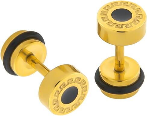 Belatti قطعتان من سدادات وهمية من الفولاذ الجراحي - مجوهرات ثقب الأذن بمقاييس زائفة - سدادات شحمة قابلة للتمدد وهمية أنفاق اللحم (اختر اللون) in Kuwait