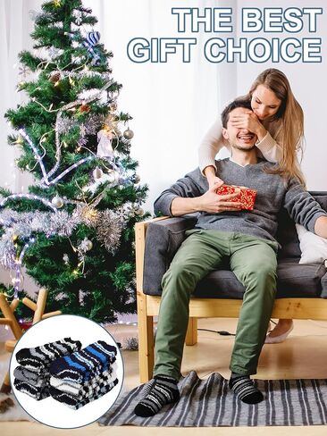 Liitrsh 18 Pairs Fuzzy Socks with Grips Warm Winter Slipper Fluffy Socks Plush Cozy Comfy Hospital Slipper Socks Thick Non Slip Sleep Socks for Men Women Gift in Saudi Arabia