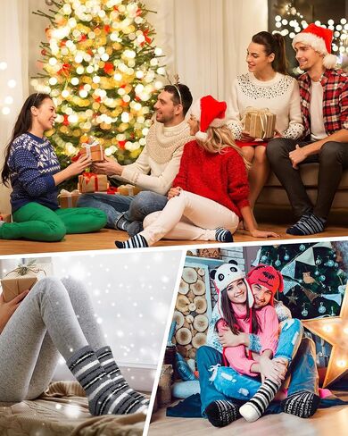 Liitrsh 18 Pairs Fuzzy Socks with Grips Warm Winter Slipper Fluffy Socks Plush Cozy Comfy Hospital Slipper Socks Thick Non Slip Sleep Socks for Men Women Gift in Saudi Arabia