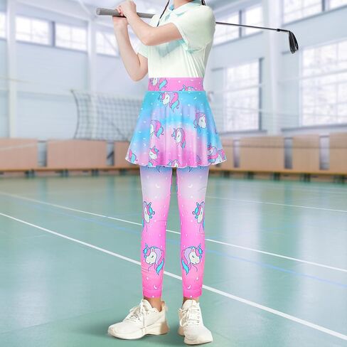 Girls Leggings with Skirt Kids Footless Tights Cute Mermaid Unicorn Leggings for Toddler Girls Kids Ruffle Tights 4-7 Years in Saudi Arabia