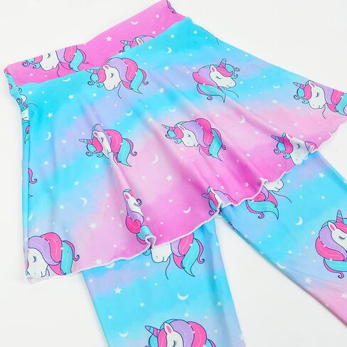 Girls Leggings with Skirt Kids Footless Tights Cute Mermaid Unicorn Leggings for Toddler Girls Kids Ruffle Tights 4-7 Years in Saudi Arabia