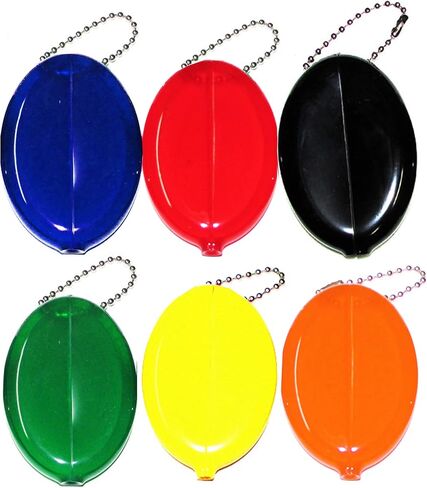 6 Oval Squeeze Coin Holders | Change Purse Made in the USA | For Men and Women by NPGD (Mixed) in Saudi Arabia