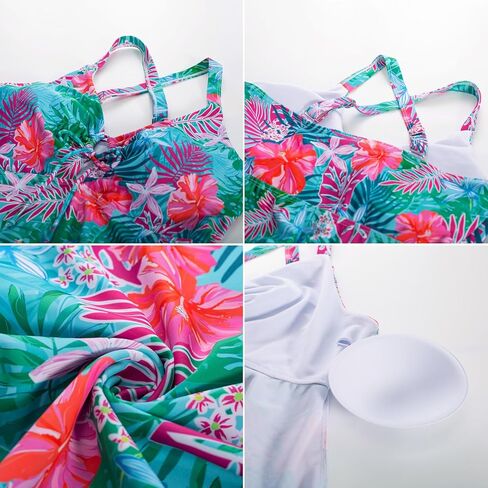 ملابس سباحة تانكيني من قطعتين من هانا نيكول للنساء، فستان سباحة بمقاس كبير مع شورت للأولاد in Kuwait