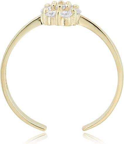 AVORA 10K Yellow Gold Adjustable Flower Cluster Toe Ring with Simulated Diamond CZ in Saudi Arabia