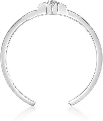 0.03 Carat Natural Diamond Star Toe Ring for Women in 925 Sterling Silver (H-I, I2-I3, 0.03 cttw) Hypoallergenic One Size Adjustable Open Toe Ring by Lavari Jewelers in Saudi Arabia