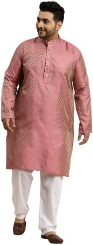 Sojanya Plus (Since 1958) Men's Jacquard Silk Maroon Self design ONLY Long Kurta in Saudi Arabia