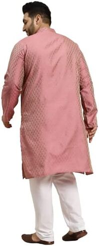 Sojanya Plus (Since 1958) Men's Jacquard Silk Maroon Self design ONLY Long Kurta in Saudi Arabia