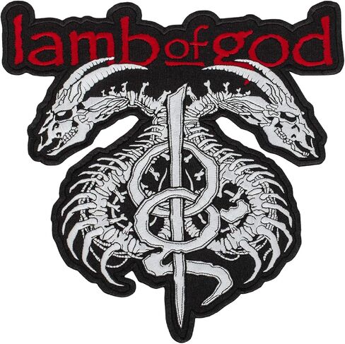 رقعة Lamb of God - شعار Rock Band Wrath - رقع شعار الموسيقى المعدنية الثقيلة - رقعة حديدية مطرزة - الحجم: 4.7 × 4.9 بوصة in Kuwait
