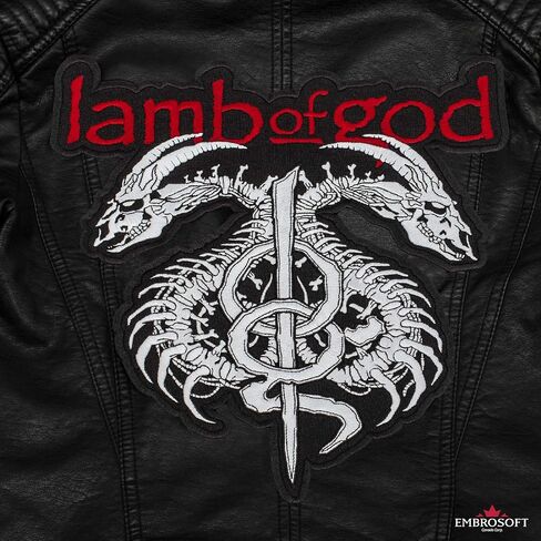 رقعة Lamb of God - شعار Rock Band Wrath - رقع شعار الموسيقى المعدنية الثقيلة - رقعة حديدية مطرزة - الحجم: 4.7 × 4.9 بوصة in Kuwait