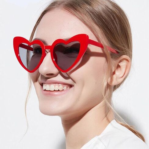 GEMILY Heart Sunglasses Fashion Red Love Party Valentine's Day.Glasses Novelty Summer Outdoor Eyewear Rave Accessory for Women and Girls in Saudi Arabia